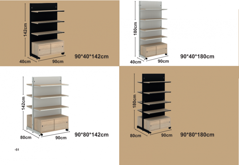 Pevné drevené regály + skrinka