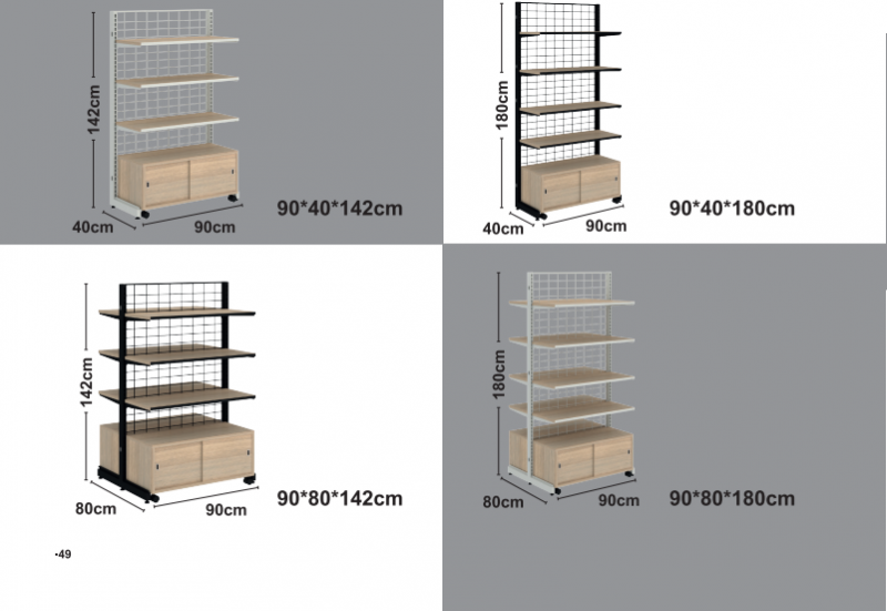 Drevené regály + skrinka